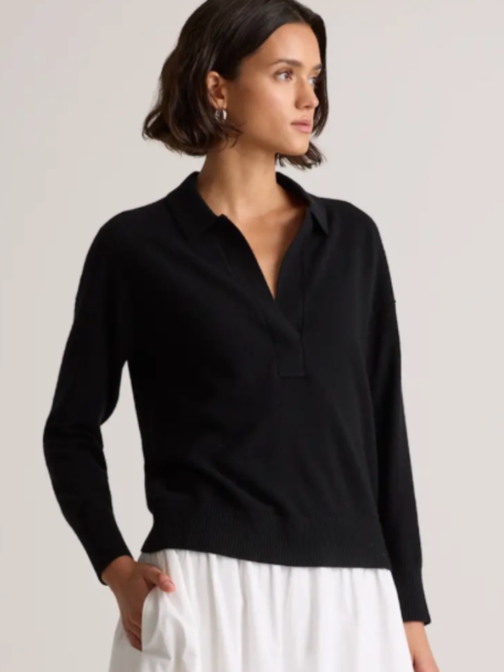 Quince Mongolian Cashmere Polo Sweater